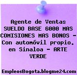 Agente de Ventas SUELDO BASE 6000 MAS COMISIONES MAS BONOS – Con automóvil propio. en Sinaloa – ARTE VERDE
