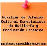 Auxiliar de Difusión Cultural Especialista de Utiliería y Producción Escenica