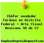 Chófer vendedor foráneo en Distrito Federal – Arte Visual Mexicano SA de CV
