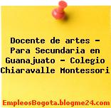 Docente de artes – Para Secundaria en Guanajuato – Colegio Chiaravalle Montessori