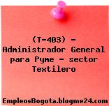 (T-403) – Administrador General para Pyme – sector Textilero