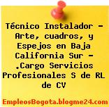 Técnico Instalador – Arte, cuadros, y Espejos en Baja California Sur – .Cargo Servicios Profesionales S de RL de CV