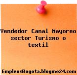 Vendedor Canal Mayoreo sector Turismo o textil