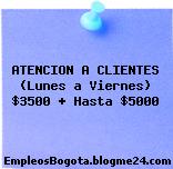 ATENCION A CLIENTES (Lunes a Viernes) $3500 + Hasta $5000