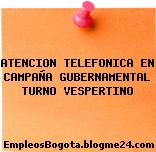 ATENCION TELEFONICA EN CAMPAÑA GUBERNAMENTAL TURNO VESPERTINO