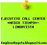EJECUTIVO CALL CENTER *MEDIO TIEMPO*- LINDAVISTA