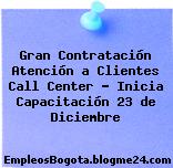Gran Contratación Atención a Clientes Call Center – Inicia Capacitación 23 de Diciembre