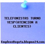 TELEFONISTAS TURNO VESP(ATENCION A CLIENTES)