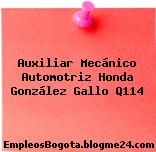 Auxiliar Mecánico Automotriz Honda González Gallo Q114