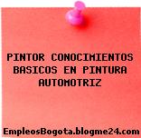 PINTOR CONOCIMIENTOS BASICOS EN PINTURA AUTOMOTRIZ
