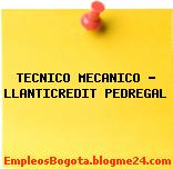 TECNICO MECANICO – LLANTICREDIT PEDREGAL