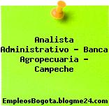 Analista Administrativo – Banca Agropecuaria – Campeche