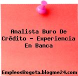 Analista Buro De Crédito – Experiencia En Banca