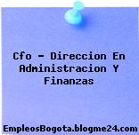 Cfo – Direccion En Administracion Y Finanzas
