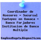 Coordinador de Asesores – Sucursal Tuxtepec en Oaxaca – Banco Forjadores Institucion de Banca Multiple