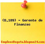 (D.189) – Gerente de Finanzas