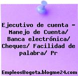 Ejecutivo de cuenta – Manejo de Cuenta/ Banca electrónica/ Cheques/ Facilidad de palabra/ Pr