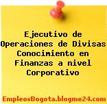 Ejecutivo de Operaciones de Divisas Conocimiento en Finanzas a nivel Corporativo