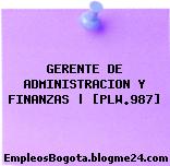 GERENTE DE ADMINISTRACION Y FINANZAS | [PLW.987]