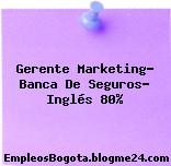Gerente Marketing- Banca De Seguros- Inglés 80%