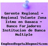 Gerente Regional – Regional Volante Zona Istmo en Oaxaca – Banco Forjadores Institucion de Banca Multiple
