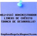 MDJ-218] ADMINISTRADOR LINEAS DE CRÉDITO (BANCA DE DESARROLLO)