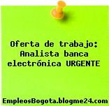 Oferta de trabajo: Analista banca electrónica URGENTE