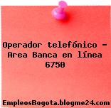 Operador telefónico – Area Banca en línea 6750