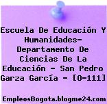 Escuela De Educación Y Humanidades- Departamento De Ciencias De La Educación – San Pedro Garza García – [O-111]