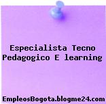 Especialista Tecno Pedagogico E learning