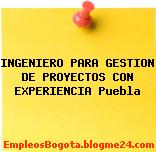 INGENIERO PARA GESTION DE PROYECTOS CON EXPERIENCIA Puebla