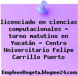 licenciado en ciencias computacionales – turno matutino en Yucatán – Centro Universitario Felipe Carrillo Puerto