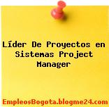 Líder De Proyectos en Sistemas Project Manager