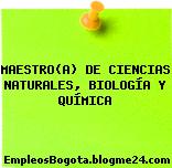 MAESTRO(A) DE CIENCIAS NATURALES, BIOLOGÍA Y QUÍMICA