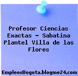 Profesor Ciencias Exactas – Sabatina Plantel Villa de las Flores
