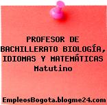 PROFESOR DE BACHILLERATO BIOLOGÍA, IDIOMAS Y MATEMÁTICAS Matutino