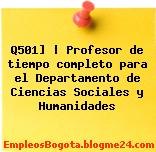 Q501] | Profesor de tiempo completo para el Departamento de Ciencias Sociales y Humanidades
