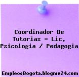 Coordinador De Tutorias – Lic. Psicologia / Pedagogia