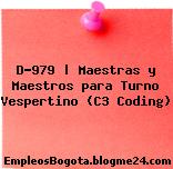 D-979 | Maestras y Maestros para Turno Vespertino (C3 Coding)