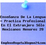 Enseñanza De La Lengua – Practica Profesional En El Extranjero Sólo Mexicanos Menores 29