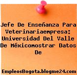 Jefe De Enseñanza Para Veterinariaempresa: Universidad Del Valle De Méxicomostrar Datos De