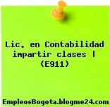 Lic. en Contabilidad impartir clases | (E911)
