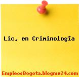 Lic. en Criminología
