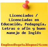 Licenciados / Licenciadas en Educación, Pedagogía, Letras o afín y buen manejo de Inglés