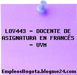 LOV443 – DOCENTE DE ASIGNATURA EN FRANCÉS – UVM