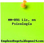 MM-891 Lic. en Psicología