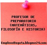 PROFESOR DE PREPARATORIA (MATEMÁTICAS, FILOSOFÍA E HISTORIA)