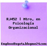 RJ452 | Mtro. en Psicología Organizacional