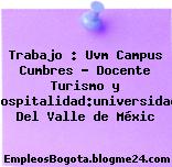 Trabajo : Uvm Campus Cumbres – Docente Turismo y Hospitalidad:universidad Del Valle de Méxic