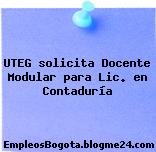 UTEG solicita Docente Modular para Lic. en Contaduría